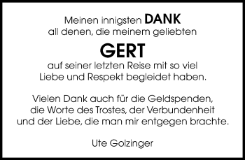 Traueranzeige von Gert  von Kreiszeitung Böblinger Bote