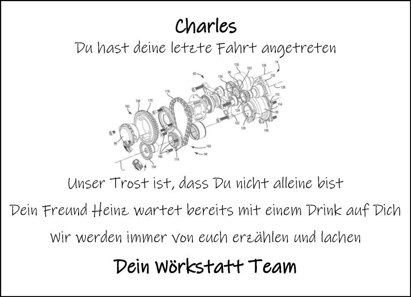  Traueranzeige für Charles  vom 16.12.2021 aus Kreiszeitung Böblinger Bote