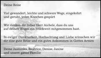 Traueranzeige von Deine Reise Aichele von Kreiszeitung Böblinger Bote