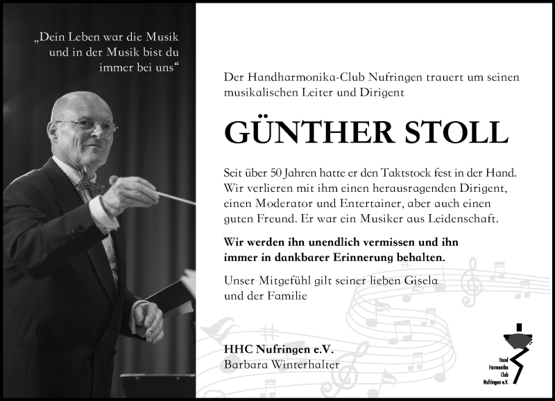  Traueranzeige für Günther Stoll vom 02.07.2021 aus Kreiszeitung Böblinger Bote