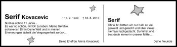 Traueranzeige von Serif Kovacevic von Kreiszeitung Böblinger Bote
