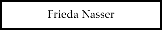 Traueranzeige von Frieda Nasser von Kreiszeitung Böblinger Bote