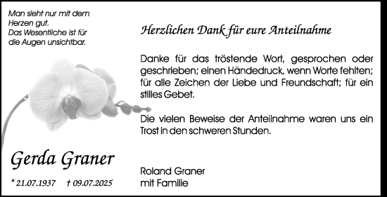 Traueranzeige von Gerda Graner von Kreiszeitung Böblinger Bote
