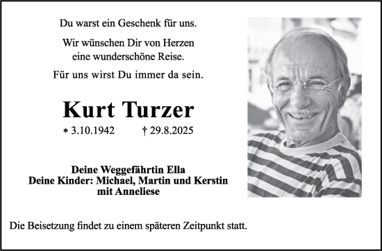 Traueranzeige von Kurt Turzer von Kreiszeitung Böblinger Bote