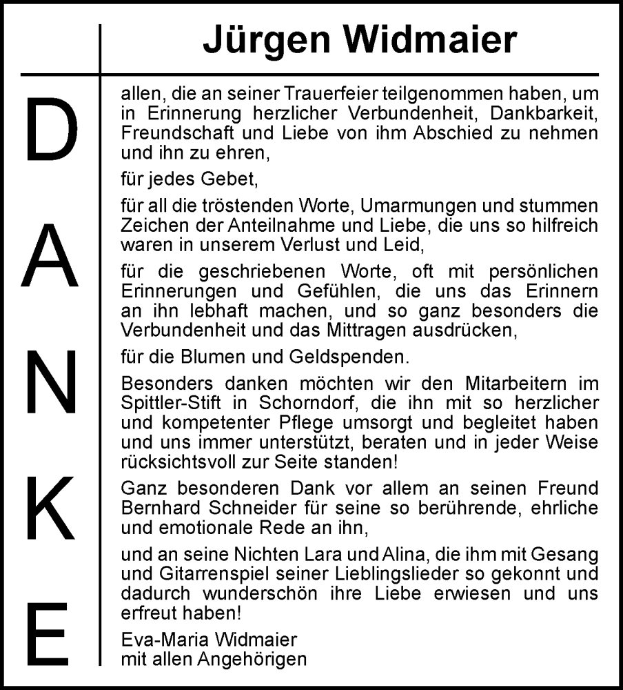  Traueranzeige für Jürgen Widmaier vom 12.12.2025 aus Stuttgarter Zeitung / Stuttgarter Nachrichten