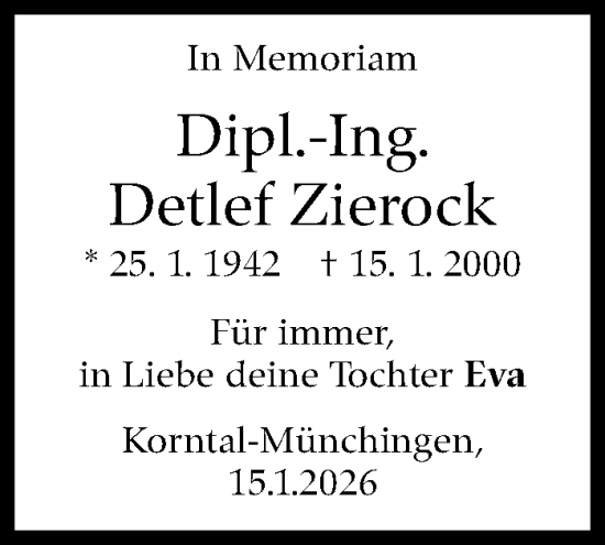 Traueranzeige von Detlef Zierock von Stuttgarter Zeitung / Stuttgarter Nachrichten