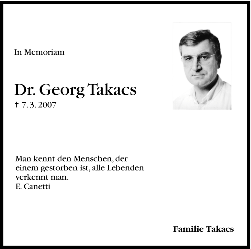  Traueranzeige für Georg Takacs vom 07.03.2012 aus Stuttgarter Zeitung / Stuttgarter Nachrichten