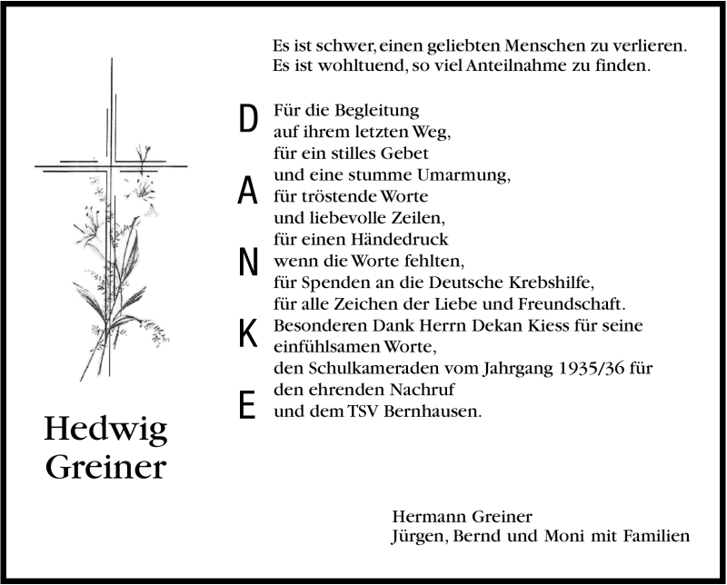  Traueranzeige für Hedwig Greiner vom 02.03.2012 aus Stuttgarter Zeitung / Stuttgarter Nachrichten