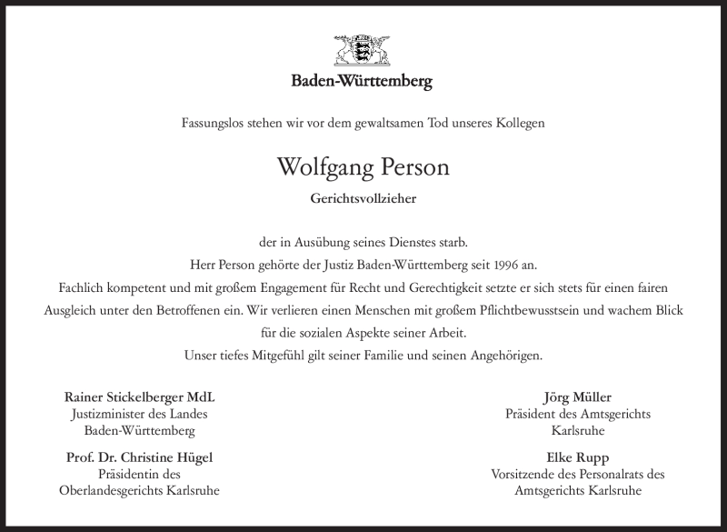  Traueranzeige für Wolfgang Person vom 10.07.2012 aus Stuttgarter Zeitung / Stuttgarter Nachrichten