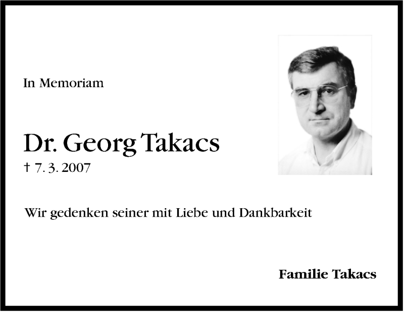  Traueranzeige für Georg Takacs vom 07.03.2013 aus Stuttgarter Zeitung / Stuttgarter Nachrichten