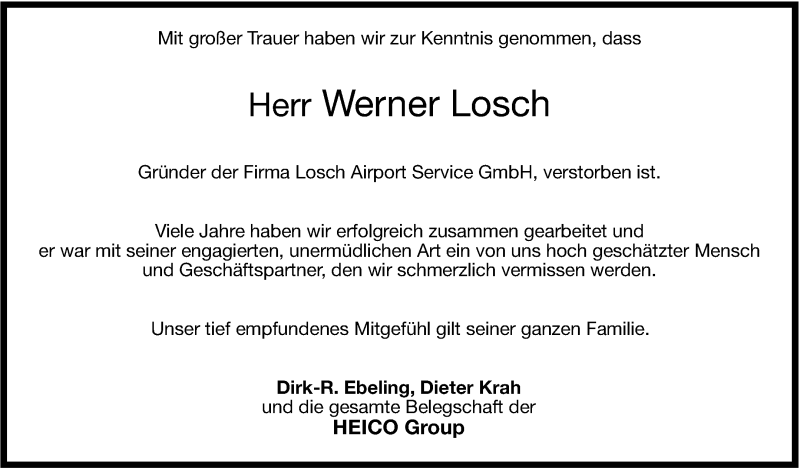  Traueranzeige für Werner Losch vom 06.04.2013 aus Stuttgarter Zeitung / Stuttgarter Nachrichten