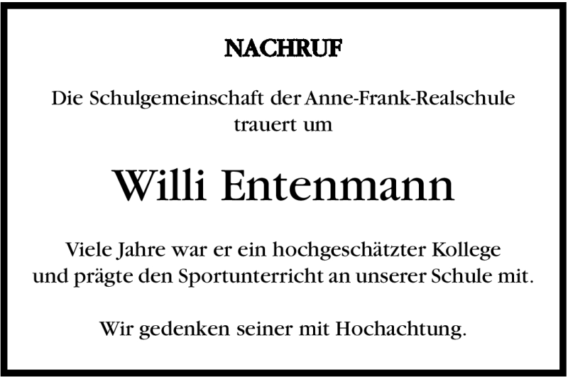  Traueranzeige für Willi Entenmann vom 10.01.2012 aus Stuttgarter Zeitung / Stuttgarter Nachrichten