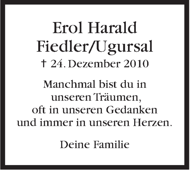  Traueranzeige für Erol Harald Fiedler vom 24.12.2015 aus Stuttgarter Zeitung / Stuttgarter Nachrichten