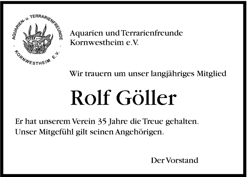  Traueranzeige für Rolf Göller vom 19.02.2015 aus Stuttgarter Zeitung / Stuttgarter Nachrichten