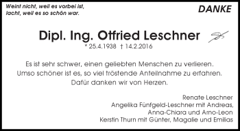 Traueranzeige von Otfried Leschner von Stuttgarter Zeitung / Stuttgarter Nachrichten