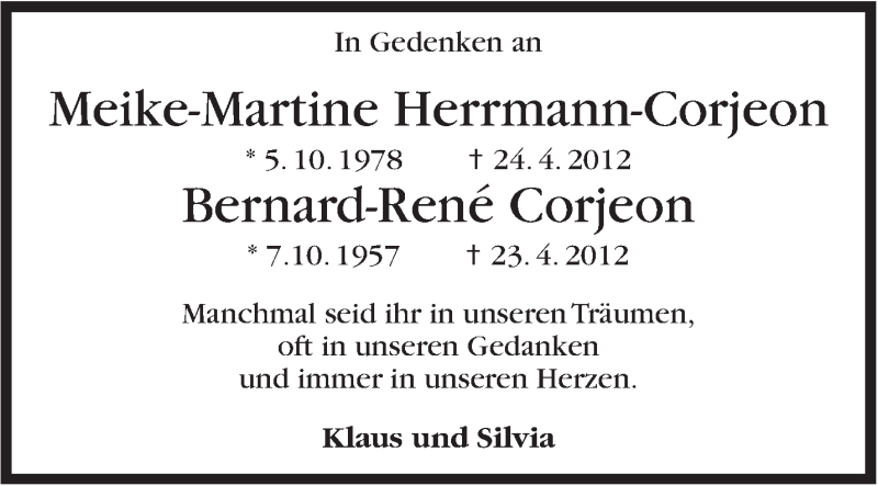  Traueranzeige für Bernhard-René Corjeon vom 23.04.2016 aus Stuttgarter Zeitung / Stuttgarter Nachrichten