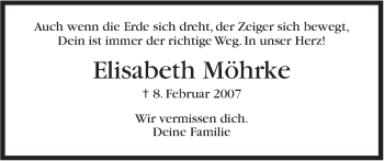Traueranzeige von Elisabeth Möhrke von Stuttgarter Zeitung / Stuttgarter Nachrichten