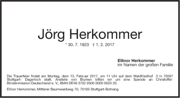 Traueranzeige von Jörg Herkommer von Stuttgarter Zeitung / Stuttgarter Nachrichten