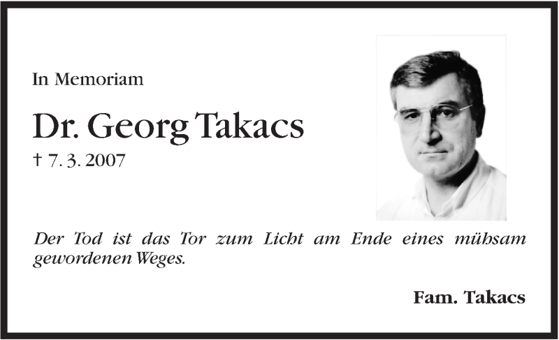  Traueranzeige für Georg Takacs vom 07.03.2017 aus Stuttgarter Zeitung / Stuttgarter Nachrichten