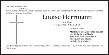 Traueranzeige von Louise Herrmann von Stuttgarter Zeitung / Stuttgarter Nachrichten