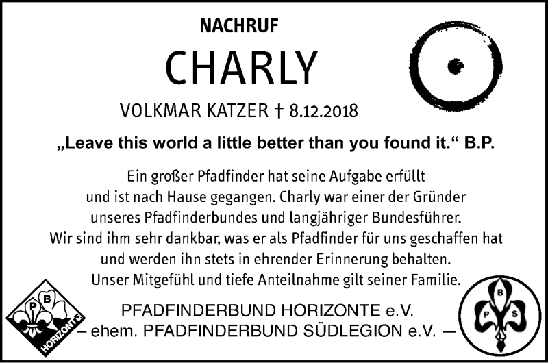  Traueranzeige für Volkmar Katzer vom 15.12.2018 aus Stuttgarter Zeitung / Stuttgarter Nachrichten