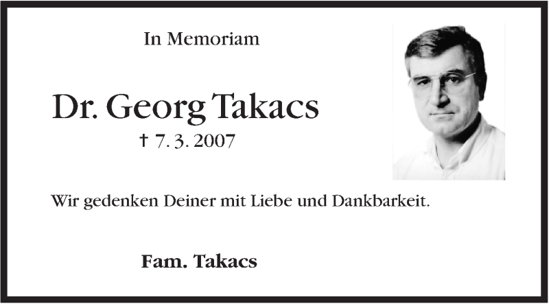  Traueranzeige für Georg Takacs vom 07.03.2018 aus Stuttgarter Zeitung / Stuttgarter Nachrichten