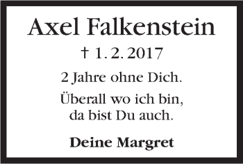 Traueranzeige von Axel Falkenstein von Stuttgarter Zeitung / Stuttgarter Nachrichten