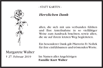 Traueranzeige von Margarete Walter von Stuttgarter Zeitung / Stuttgarter Nachrichten