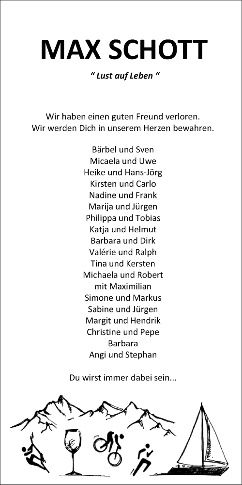  Traueranzeige für Max Schott vom 07.01.2020 aus Stuttgarter Zeitung / Stuttgarter Nachrichten