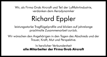 Traueranzeige von Richard Eppler von Stuttgarter Zeitung / Stuttgarter Nachrichten
