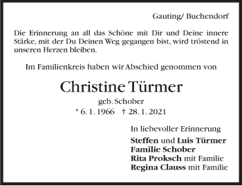 Traueranzeige von Christine Türmer von Stuttgarter Zeitung / Stuttgarter Nachrichten