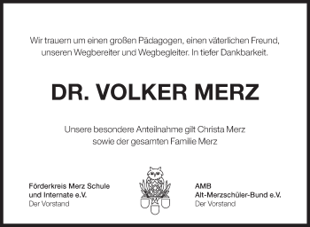 Traueranzeige von Volker Merz von Stuttgarter Zeitung / Stuttgarter Nachrichten
