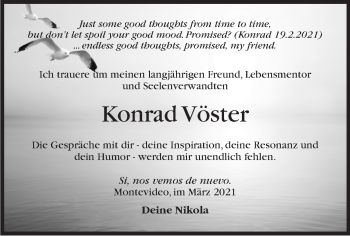 Traueranzeige von Konrad Vöster von Stuttgarter Zeitung / Stuttgarter Nachrichten