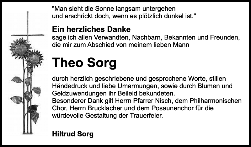  Traueranzeige für Theo Sorg vom 06.07.2021 aus Stuttgarter Zeitung / Stuttgarter Nachrichten