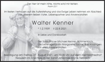 Traueranzeige von Walter Kenner von Stuttgarter Zeitung / Stuttgarter Nachrichten