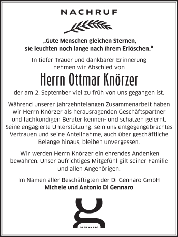 Traueranzeige von Ottmar Knörzer von Stuttgarter Zeitung / Stuttgarter Nachrichten