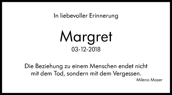 Traueranzeige von Margret Burscheidt von Stuttgarter Zeitung / Stuttgarter Nachrichten