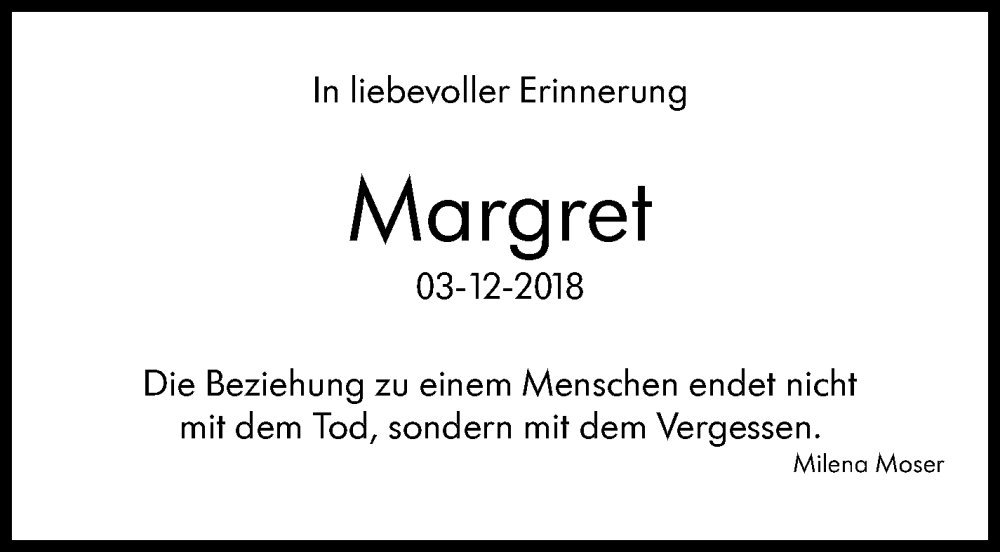  Traueranzeige für Margret Burscheidt vom 03.12.2022 aus Stuttgarter Zeitung / Stuttgarter Nachrichten