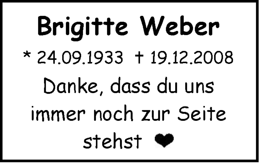  Traueranzeige für Brigitte  Weber vom 24.09.2022 aus Stuttgarter Zeitung / Stuttgarter Nachrichten