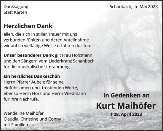 Traueranzeige von Kurt Maihöfer von Stuttgarter Zeitung / Stuttgarter Nachrichten