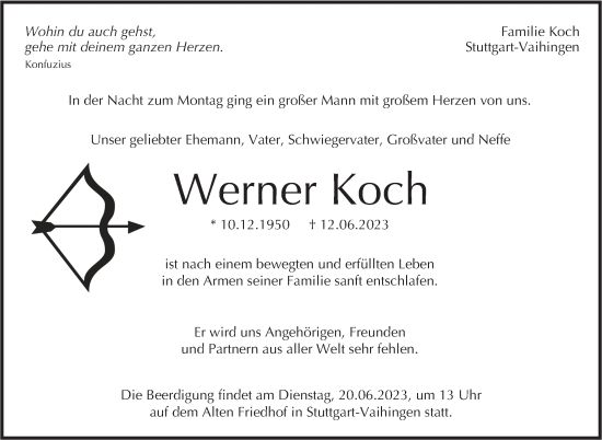 Traueranzeige von Werner Koch von Stuttgarter Zeitung / Stuttgarter Nachrichten