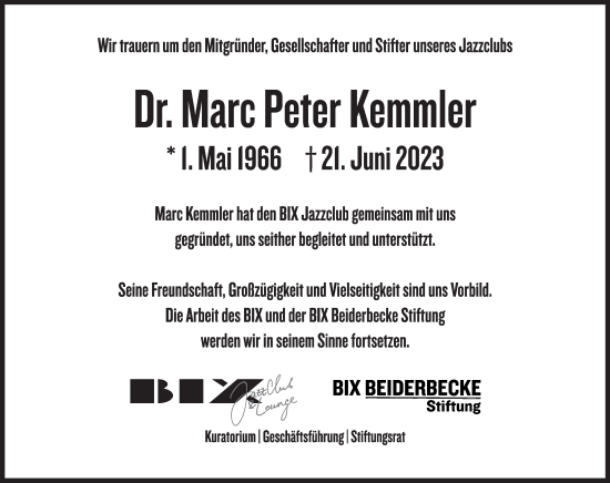 Traueranzeige von Marc Peter Kemmler von Stuttgarter Zeitung / Stuttgarter Nachrichten