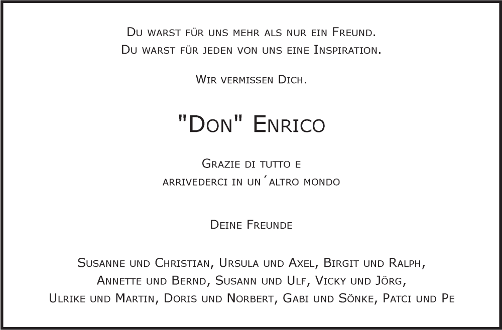  Traueranzeige für Enrico Breggia vom 16.09.2023 aus Stuttgarter Zeitung / Stuttgarter Nachrichten
