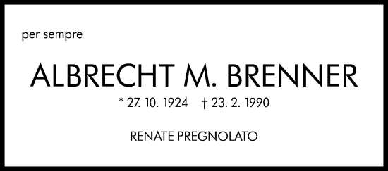 Traueranzeige von Albrecht Brenner von Stuttgarter Zeitung / Stuttgarter Nachrichten