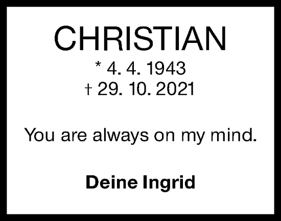 Traueranzeige von Christian Rassaerts von Stuttgarter Zeitung / Stuttgarter Nachrichten