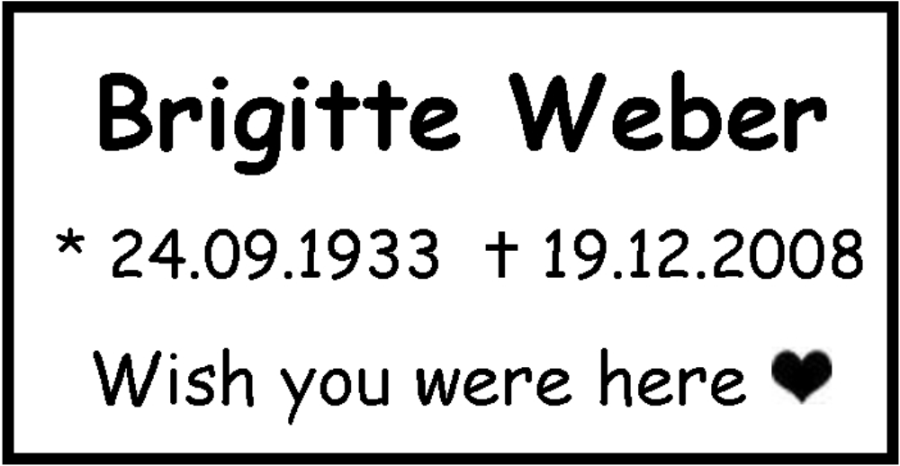  Traueranzeige für Brigitte  Weber vom 24.09.2024 aus Stuttgarter Zeitung / Stuttgarter Nachrichten
