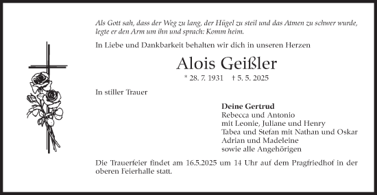 Traueranzeige von Alois Geißler von Stuttgarter Zeitung / Stuttgarter Nachrichten