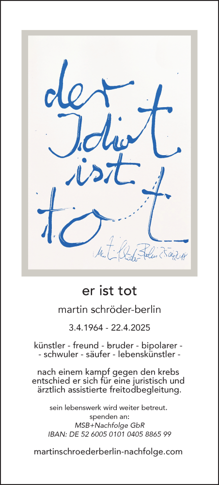Traueranzeige von Martin Schröder-Berlin von Stuttgarter Zeitung / Stuttgarter Nachrichten