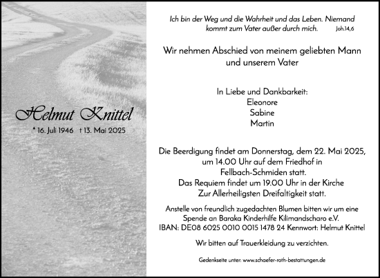 Traueranzeige von Helmut Kittel von Stuttgarter Zeitung / Stuttgarter Nachrichten