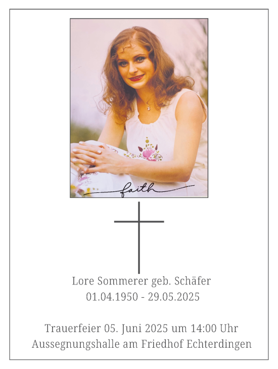 Traueranzeige von Lore Sommerer von Stuttgarter Zeitung / Stuttgarter Nachrichten